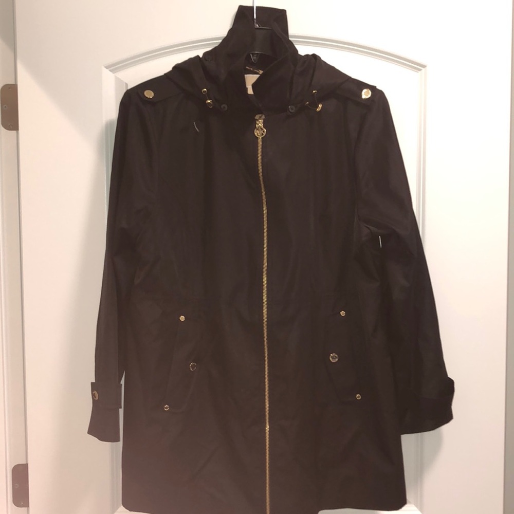 Black Michael Kors rain jacket